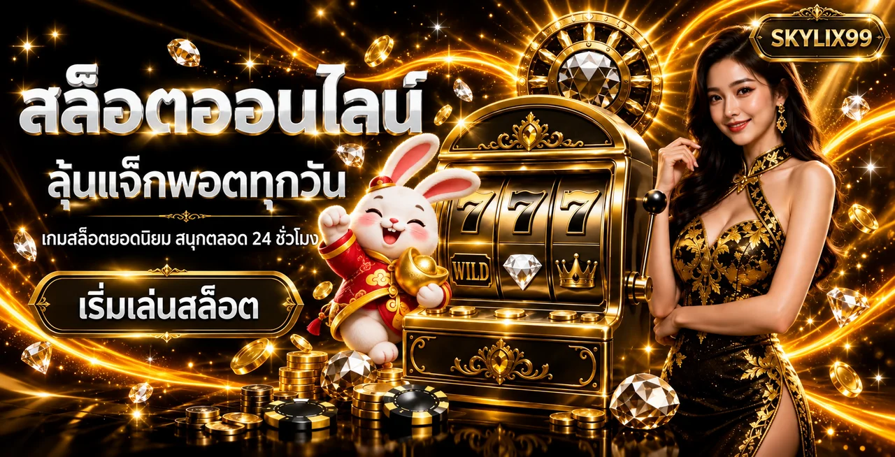 สล็อตออนไลน์ SKYLIX99 พร้อมสล็อตแมชชีนและมาสคอตกระต่าย